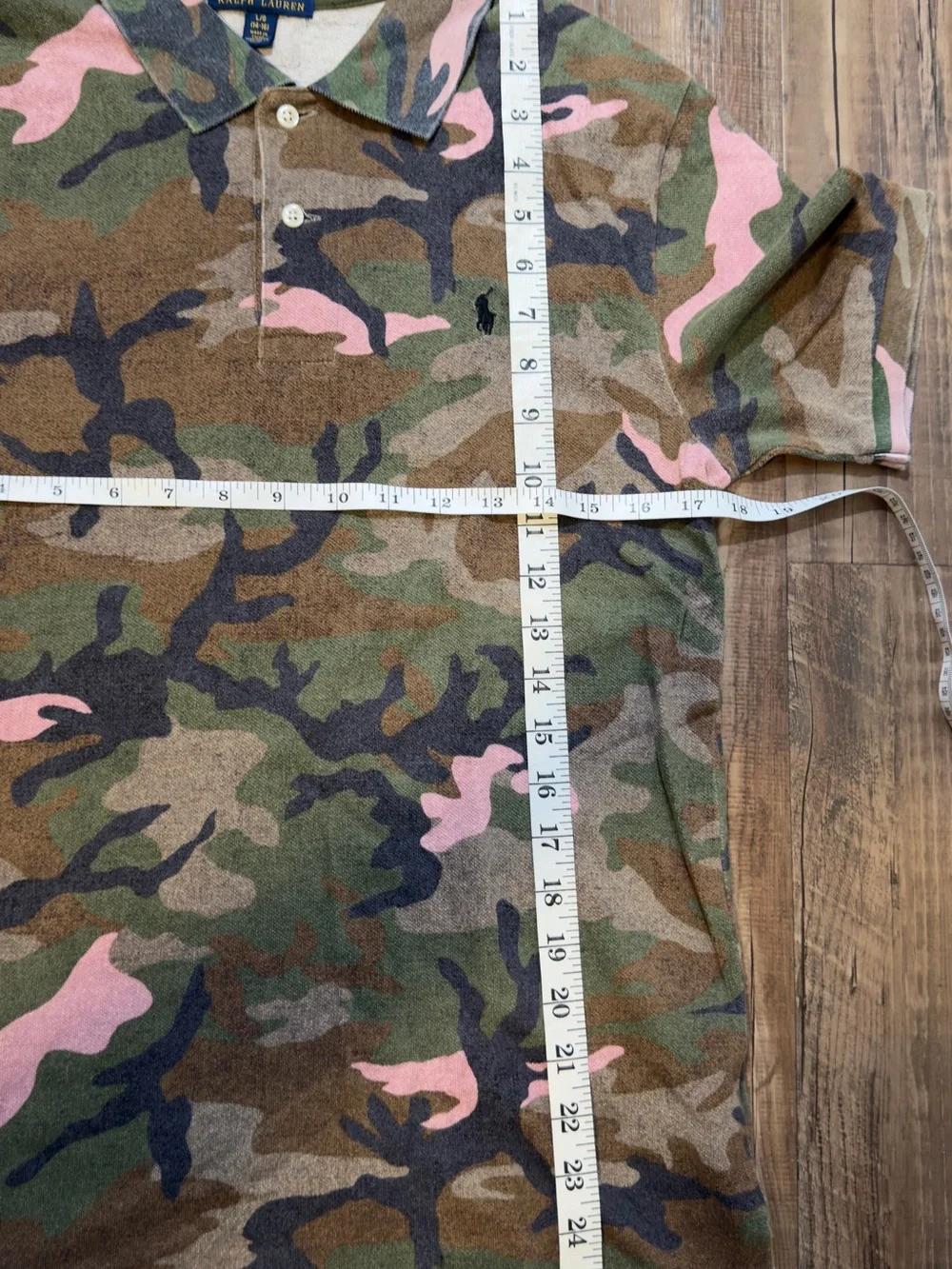 Polo by Ralph Lauren Men’s Pink & Green Camo Polo Shirt youth large